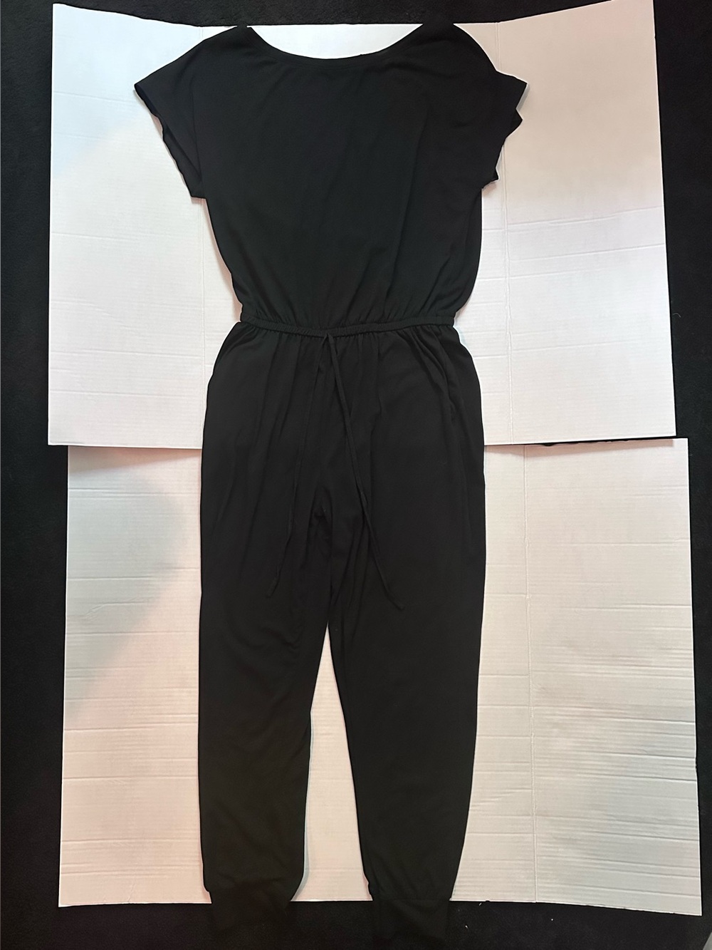 Everyday Black Jumpsuit with Elastic Waist